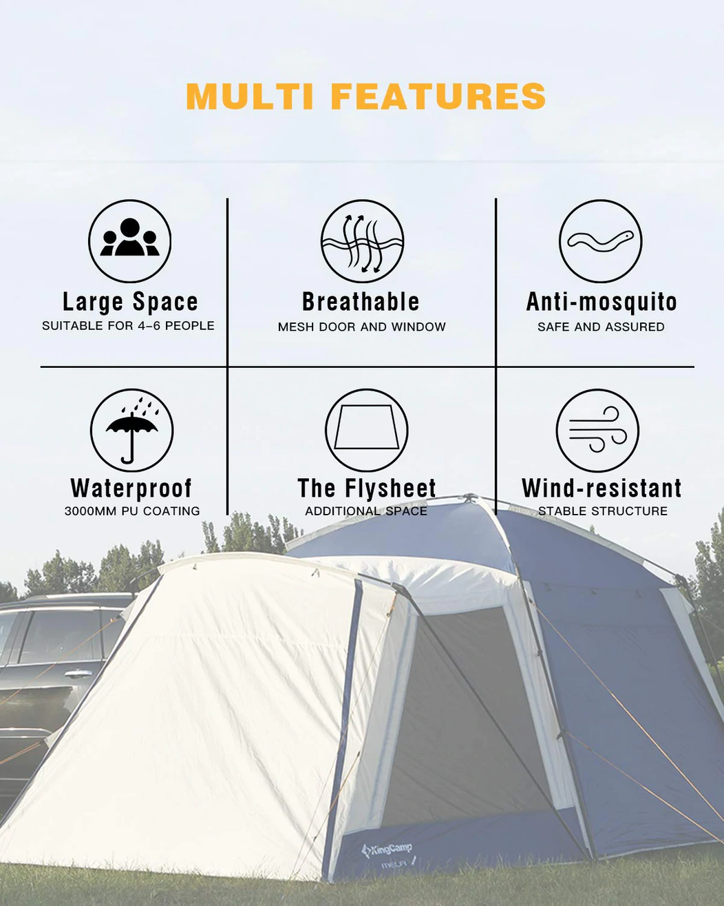 KingCamp Capri Tent (2 Room) - Image 5