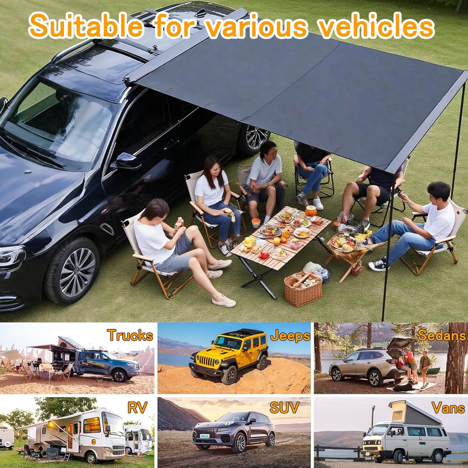 KINGCAMP KT2637 Vehicle Shade System Black - Image 5