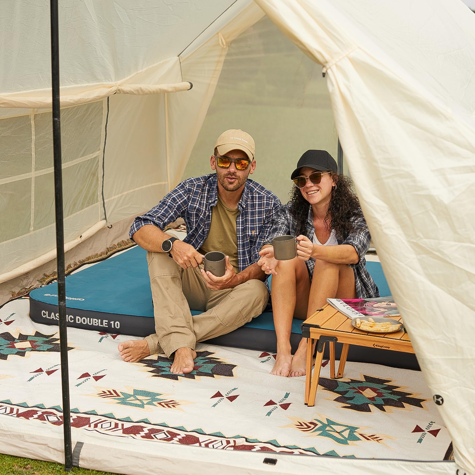 FUNDANGO Classic Double 10 Camping Mat Blue - Image 14