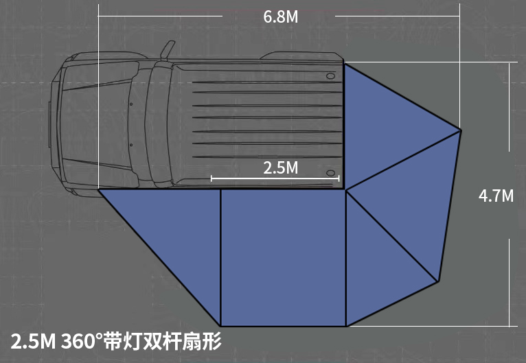 KINGCAMP KT2636 Vehicle Shading System 360° Black - Image 6