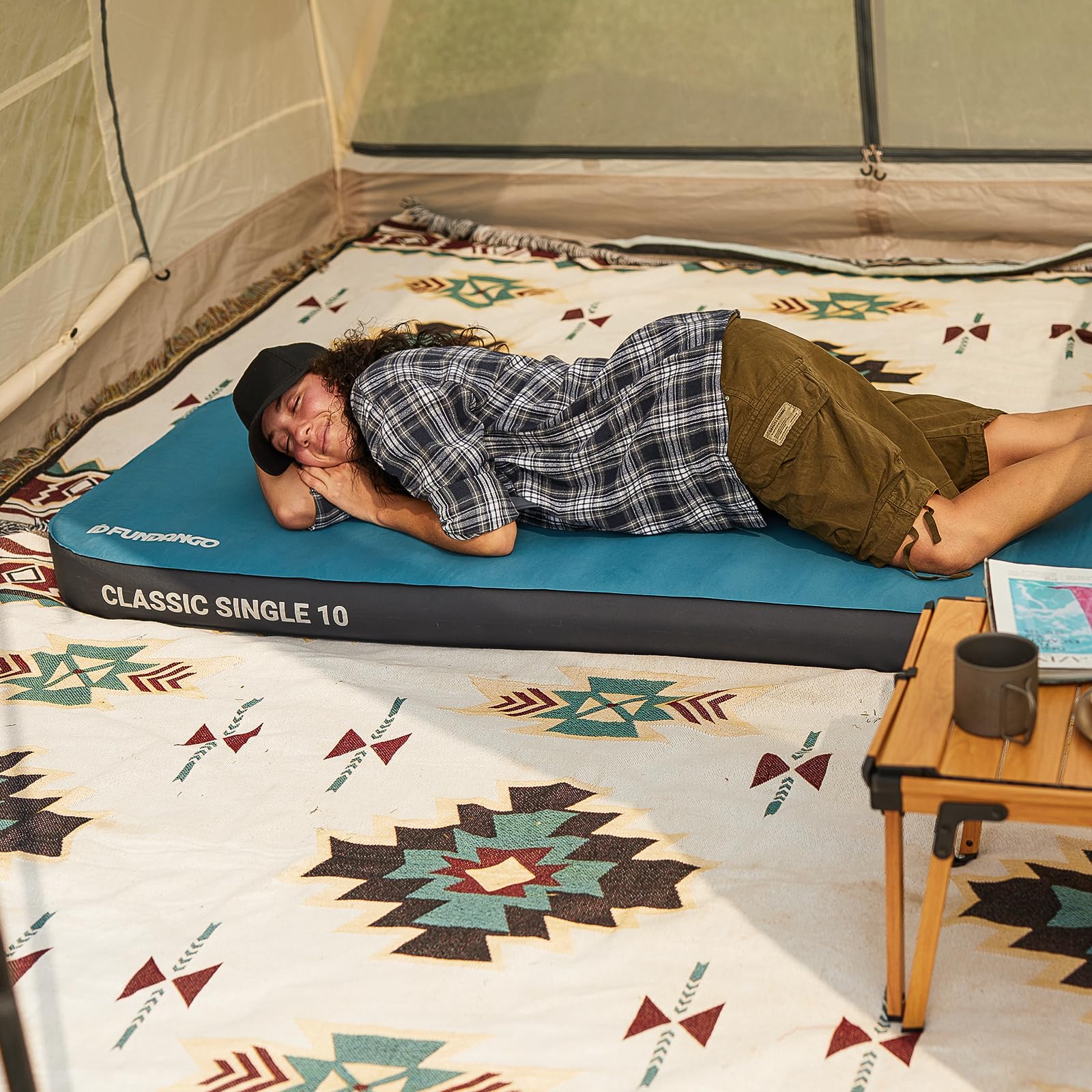FUNDANGO Classic Double 10 Camping Mat Blue - Image 13