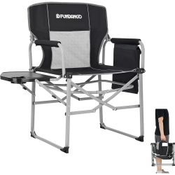 FUNDANGO 9C2204 Director Camping Chair Foldable Black/Grey
